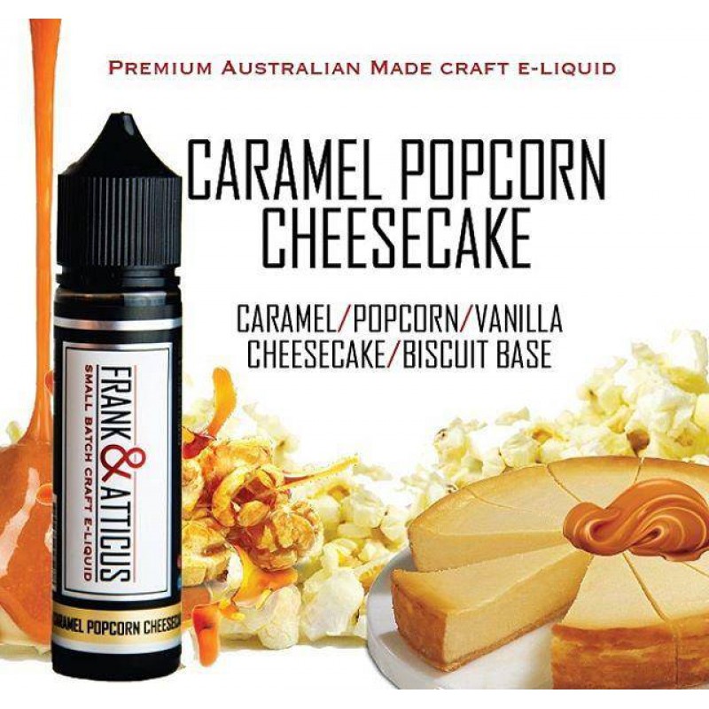 Frank & Atticus E-Liquid - Caramel Popcorn Cheesecake - 60ml - 20% OFF