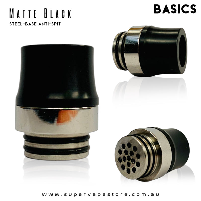 810 Drip Tips - Basics - Matte Black - Steel-Base Anti-Spit