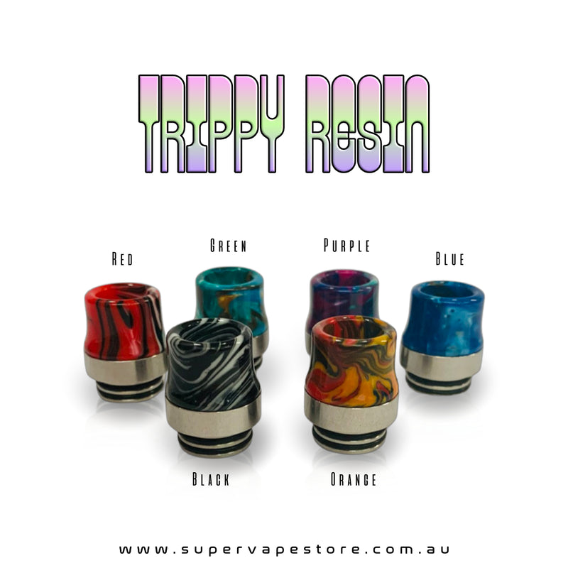 810 Drip Tips - Trippy Resin - Steel-Base Anti-Spit